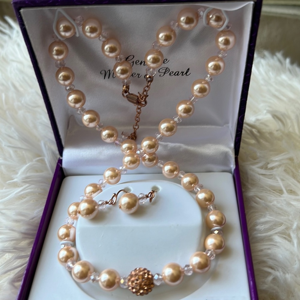 Rose Gold Plated Necklace and Earrings